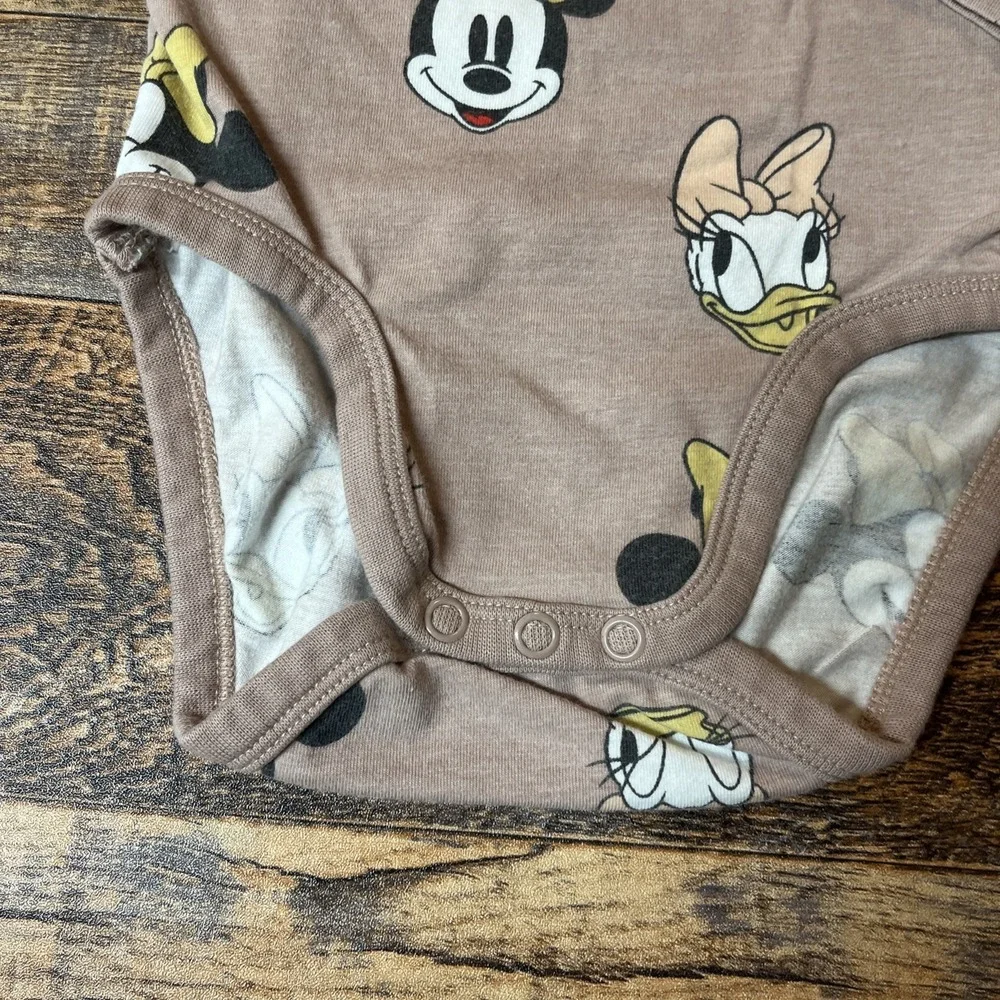 H&M Disney Minnie Mouse Daisy Outfit Baby‎ Girl 9m Brown Organic Cotton